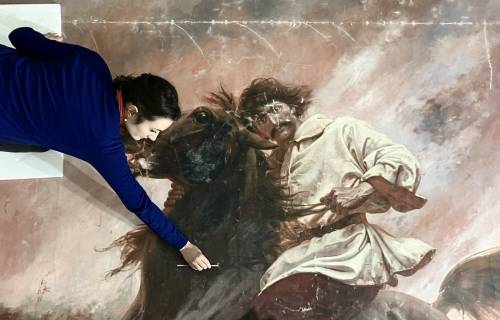 Mastics sur une toile de grand format, 3 x 4 m, Charles-Boris de Jankowski, XIXe siècle, collection privée