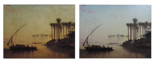 N. Berchère, Felouques sur le Nil, collection privée